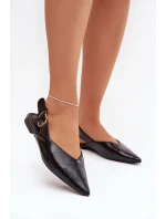 Lakované baleríny s přezkou Černé Rinalle