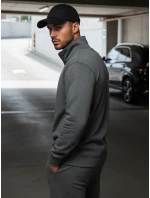 Pánska mikina na zips s kapucňou antracitová BX4111 Pánska mikina na zips s kapucňou antracitová BX4111