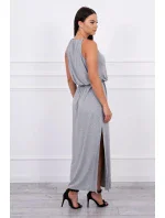 Boho šaty so šedými záhybmi