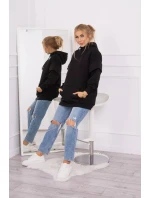 Zateplená mikina s polovičným zipsom čierna