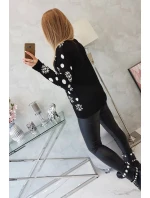 Vianočný sveter s medvedíkom čierny