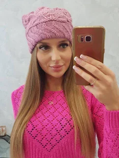 Dámska čiapka Dagmara K332 tmavo ružová