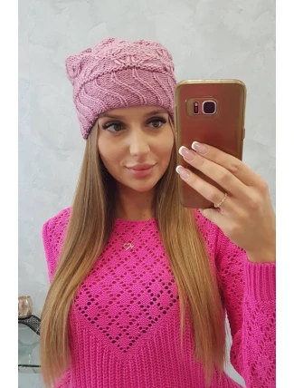 Dámska čiapka Dagmara K332 tmavo ružová