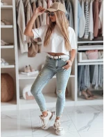 Dámske úzke džínsy s opaskom ICONON modré FashionStreet UY2465