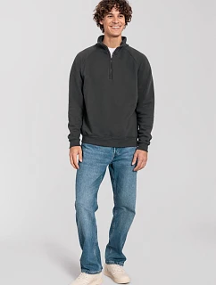 Fruit of the Loom Iconic Premium Zip Neck Sweat – ťažká mikina s 1/4 zipsom 16.2288 light graphite