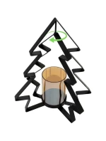 KOVOVÝ SVIETNIK 31,5 CM VIANOČNÝ STROMČEK SĽUDA