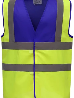 Bezpečnostná vesta Yoko HVW 100 Hi-Vis 79.W100 kráľovská modrá/výrazne žltá