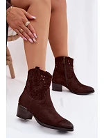 Dámské otevřené kotníkové boty Vinceza 58452 Čokoládové