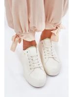 Dámske tenisky na platforme z ECO kože Big Star - biele