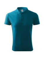 Pánska polokošeľa Pique tmavo tyrkysová