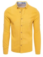 Pánska horčicová košeľa FashionStreet DX2379 Pánska horčicová košeľa FashionStreet DX2379