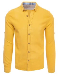 Pánska horčicová košeľa FashionStreet DX2379