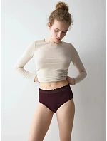 Nohavičky Feel of Modal Midi, fialové, farba Claret – TRIUMPH Nohavičky Feel of Modal Midi, fialové, farba Claret – TRIUMPH
