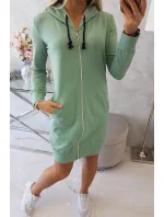 Mikina s kapucňou tmavo mätová