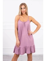 Tenké šaty bez ramienok tmavoružové