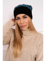 Milano fleecová čiapka K203 tyrkysová melange+čierna