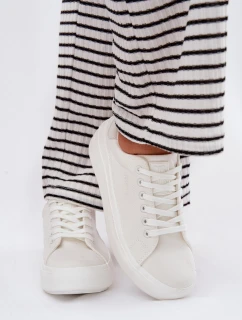 Materiałowe Trampki Damskie Na Platformie Big Star RR274463 Białe