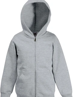 Fruit of the Loom Classic Kids Sweat Jacket Detská mikina s kapucňou 16.2045 heather grey