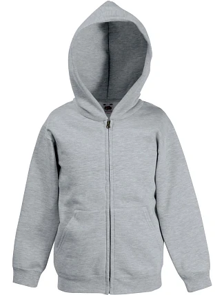 Fruit of the Loom Classic Kids Sweat Jacket Detská mikina s kapucňou 16.2045 heather grey Fruit of the Loom Classic Kids Sweat Jacket Detská mikina s kapucňou 16.2045 heather grey