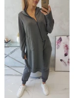 Súprava mikín s dlhšou stranou grafitová