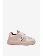 Skórzane Damskie Sneakersy Na Platformie Daniel Lopez Just Dare SS2D4003 Beżowe