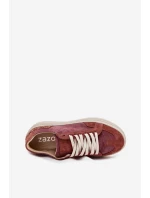 Semišové tenisky na pevnej platforme Zazoo N1270S3 Purple Semišové tenisky na pevnej platforme Zazoo N1270S3 Purple