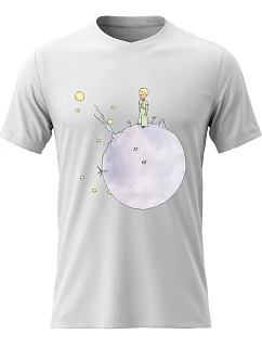 Pánske bavlnené tričko s potlačou - LITTLE PRINCE - biele