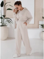 Dámsky set širokých nohavíc a mikiny MINALIA beige FashionStreet AY0917