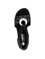 Pohodlné čierne sandále Rieker W RKR679 Pohodlné čierne sandále Rieker W RKR679