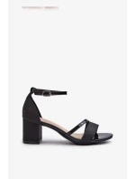 Trblietavé dámske sandále na nízkom podpätku čierne Ploemis