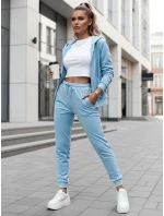 Dámske velúrové modré tepláky FashionStreet UY2835 Dámske velúrové modré tepláky FashionStreet UY2835