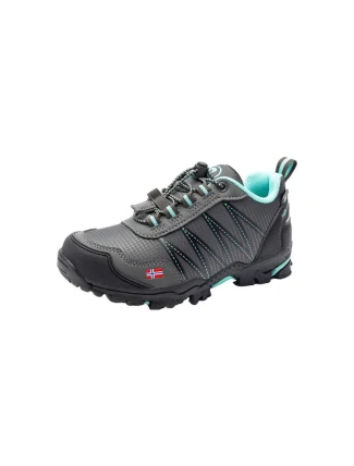 Trollkids Kids Trolltunga Hiker Low anthracite/mint nepremokavé turistické topánky pre chlapcov/dievčatá (155-609)