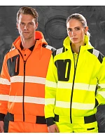 Result R 503X Bezpečnostná mikina s kapucňou 30.503X fluorescenčná žltá/čierna