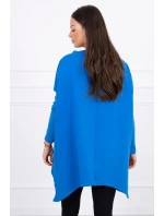 Oversize blúzka s asymetrickými bokmi nevädze modrá Oversize blúzka s asymetrickými bokmi nevädze modrá