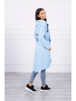 Dlhší zadný plášť modrý