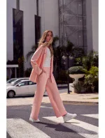 Nohavice s rozšírenými nohavicami M570 - púdrové