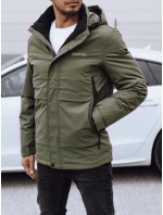 Pánska zimná bunda s kapucňou zelená FashionStreet TX4909