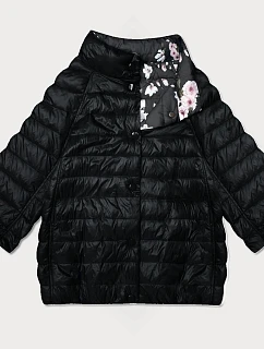 Dámska obojstranná bunda Goodlookin 3/4 rukávy čierna/floral (PC-7511-1)