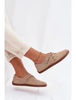 Barefoot Dámske kožené semišové poltopánky s remienkami Zazoo N1271 Beige Barefoot Dámske kožené semišové poltopánky s remienkami Zazoo N1271 Beige
