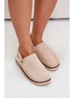 Dámske papuče na platforme zateplené kožušinou typu Lamb Beige Sanilora Dámske papuče na platforme zateplené kožušinou typu Lamb Beige Sanilora