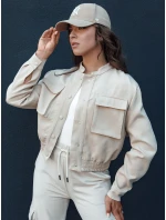 Dámska bunda bomber PRIEV béžová FashionStreet TY4306