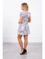 Kvetinové šaty s výstrihom do V púdrovo ružovej Kvetinové šaty s výstrihom do V púdrovo ružovej