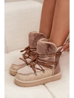 Dámske snehové topánky s kožušinou DFSH370012 Beige - DFranklin
