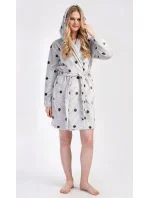 Dámsky krátky župan s kapucňou Dot