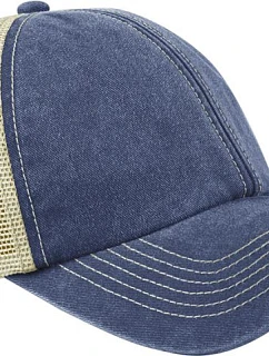 Beechfield B 672 6-panelová čiapka Vintage Trucker 53.0672 vintage denim/stone