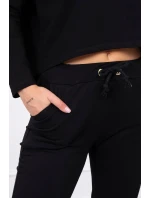 Súprava s oversize blúzkou čiernej farby