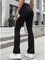 Dámske zvonové nohavice s vysokým pásom SLIMLINE black FashionStreet UY2147