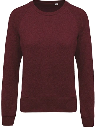 Kariban K 481 Dámska mikina s raglánovými rukávmi z bio bavlny 20.K481 wine heather Kariban K 481 Dámska mikina s raglánovými rukávmi z bio bavlny 20.K481 wine heather