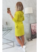 Šaty s kapucňou a kiwi vreckami