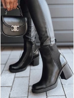 BLACKOUT black FashionStreet dámske čižmy na podpätku ZY0519